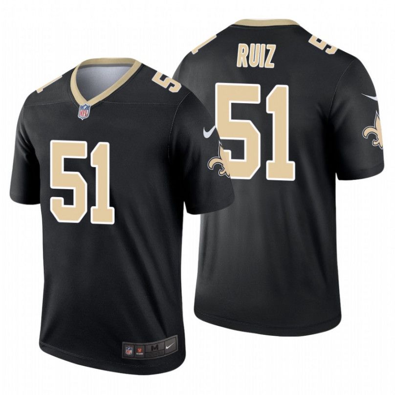 Men New Orleans Saints 51 Cesar Ruiz Nike Black Inverted Legend NFL Jersey